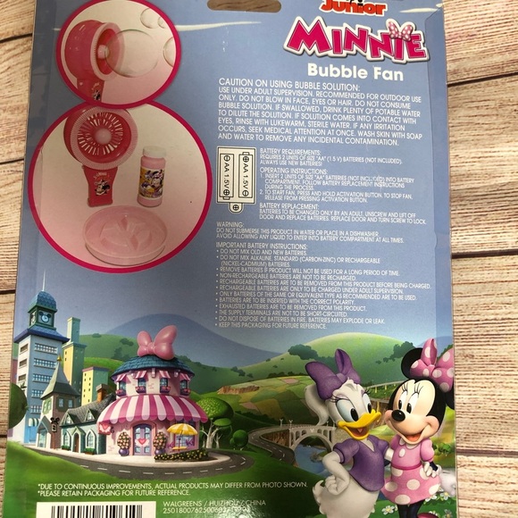 Disney Junior Minnie Mouse Bubble Fan Electric Bubble Maker - Picture 4 of 4